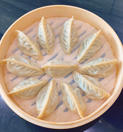 Fully Cooked Steamed Dumplings Carrot, Egg & Glass Noodle Filling 1lb/12 pieces