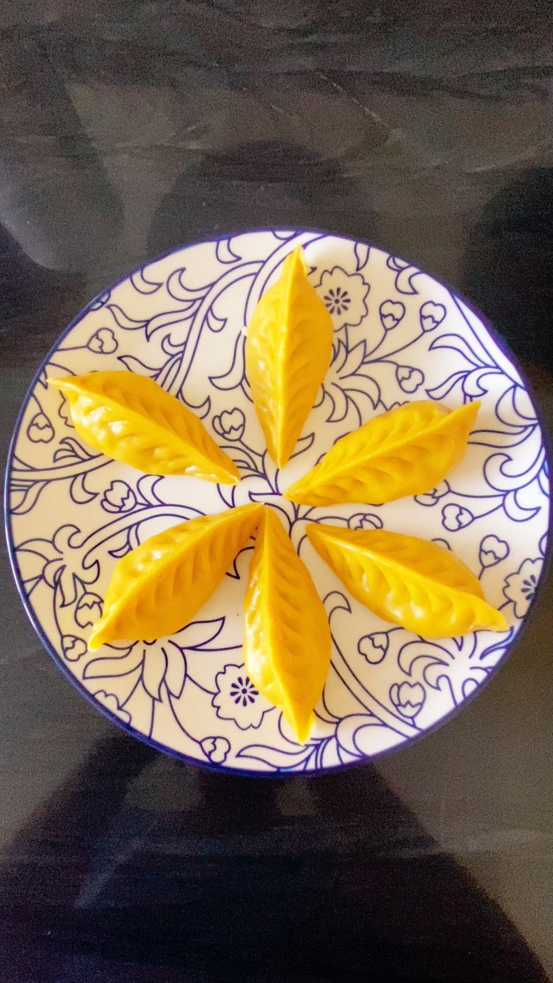 Fully Cooked Steamed Dumplings Chicken & Corn Filling with Pumpkin Wrappers 1lb/12 pieces